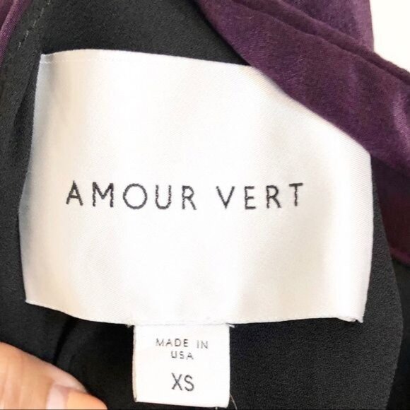 Amour Vert Tasmin 100% Silk Dress in burgundy Soirée floral size XSmall NEW - Picture 7 of 10